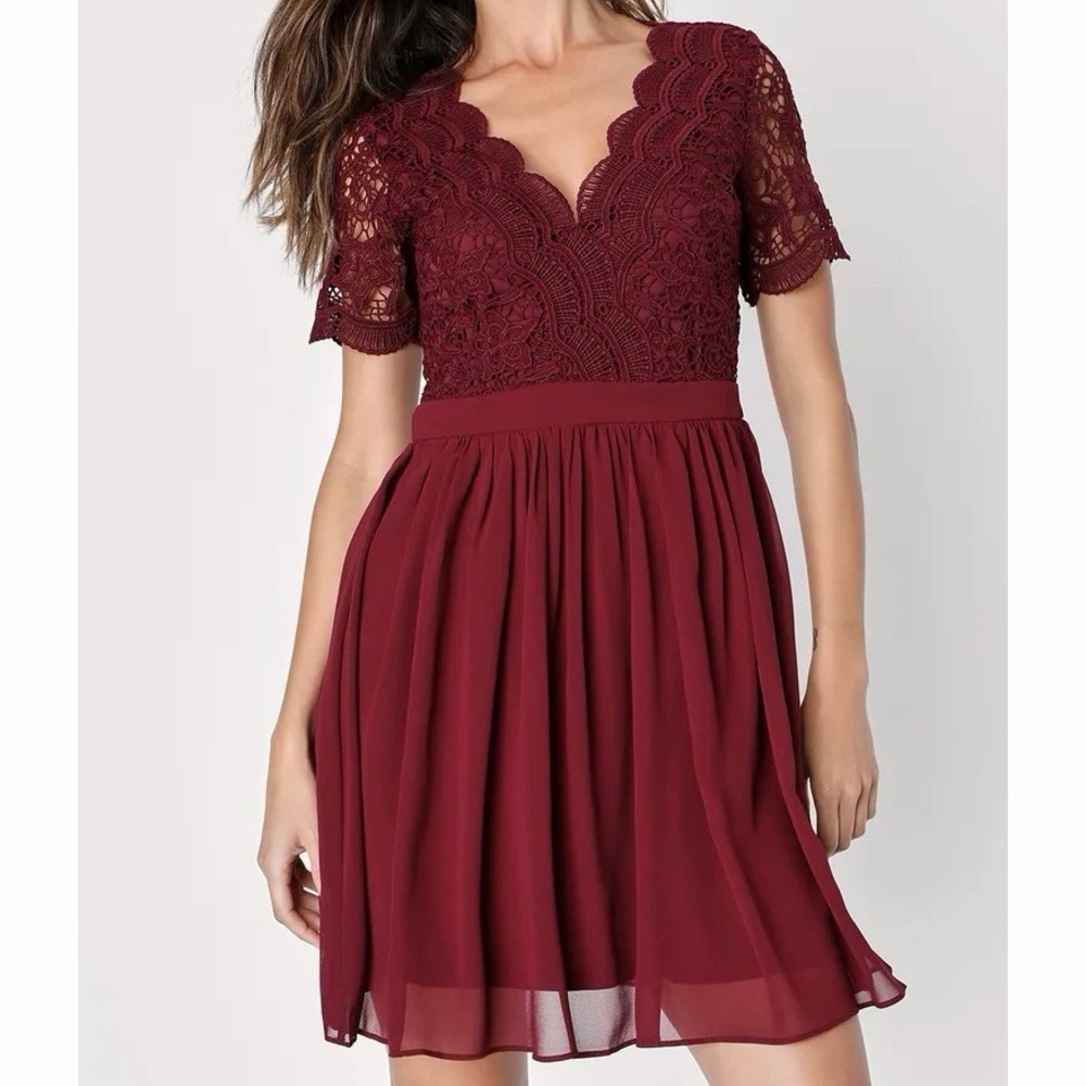 Lulus Angel In Disguise Lace Skater Dress